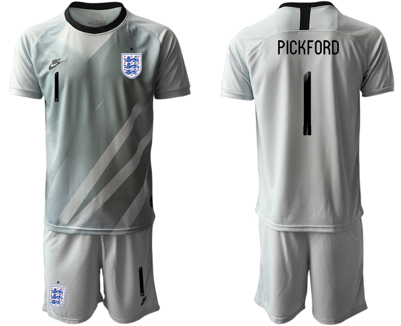 Men 2021 European Cup England grey goalkeeper #1 Soccer Jersey->england jersey->Soccer Country Jersey
